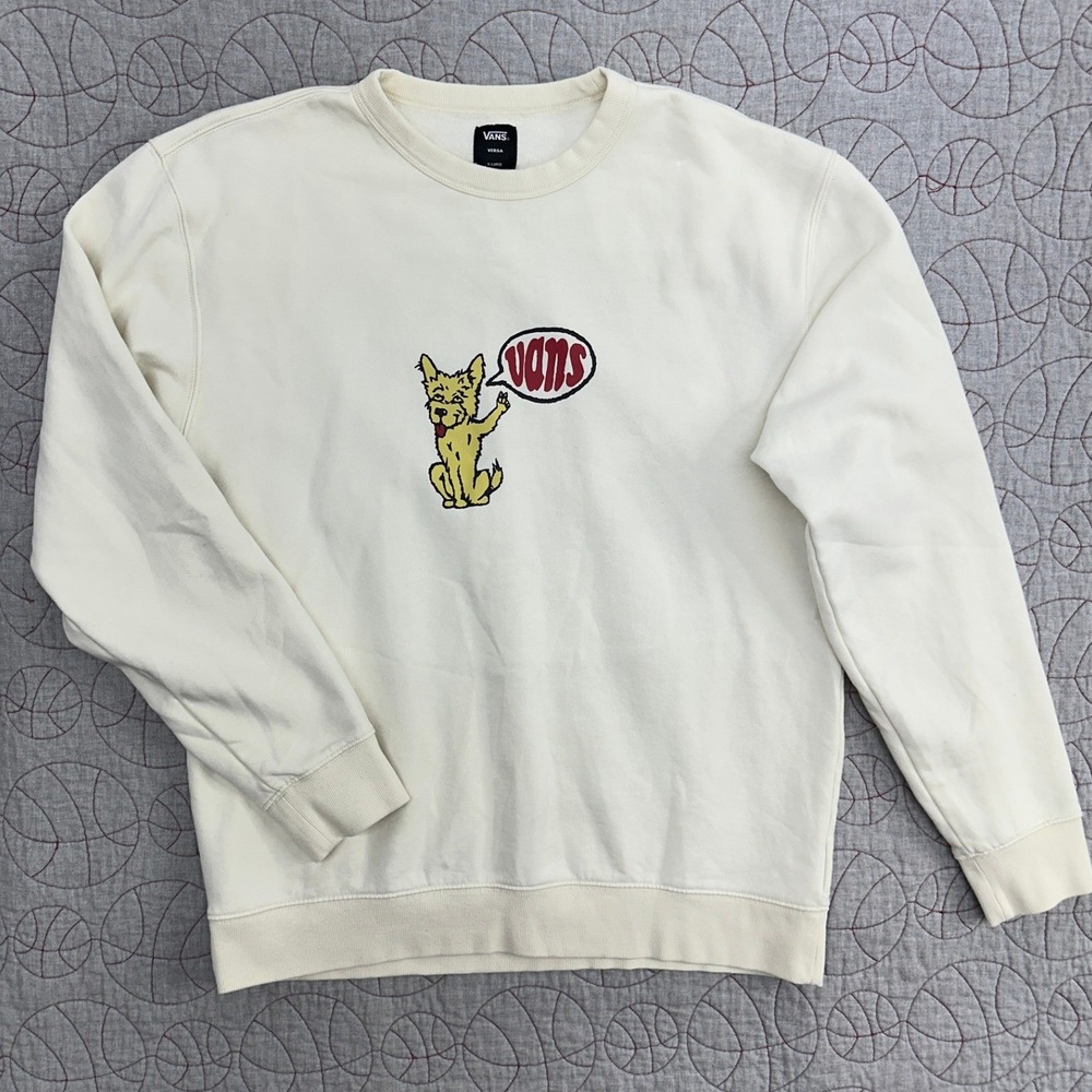Vans Sweatshirt Off White Tyson Peterson Versa Dog Graphic / Mens X-Large‎